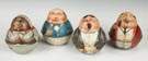 Group of 4 Tin Lithograph Mayo's Cut Plug Tobacco Roly Polys