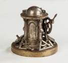 Plated Brass Mechanical Inkwell with Various Tools
