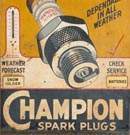 Champion Spark Plugs Painted Metal Advertising Sign