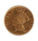 1874 Three Dollar Gold Coin