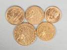 Group of Five Gold Coins