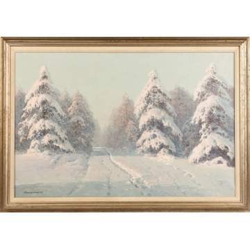Victor Korecki (Polish/Russian Federation, 1890-1980) "Winter Trees"