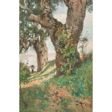 Landscape with Path, Watercolor