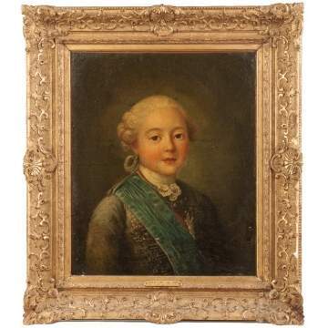 Attr. to Charles-Andre Van Loo (French, 1705-1765) "Le Comte de Provence" (Louis XVIII)