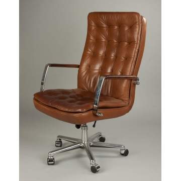"Hercules" Kenneth Bergenblad, DUX Italian Chrome, Aluminum & Leather Chair