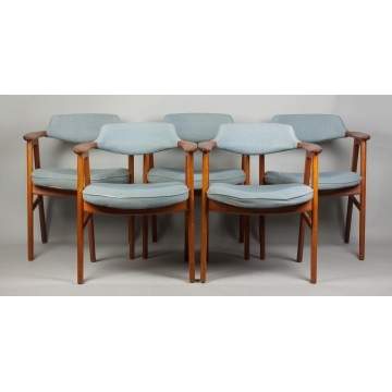 Set of Five Kirkegaard Dining Chairs for Illums Bolighus, Kobenhavn 