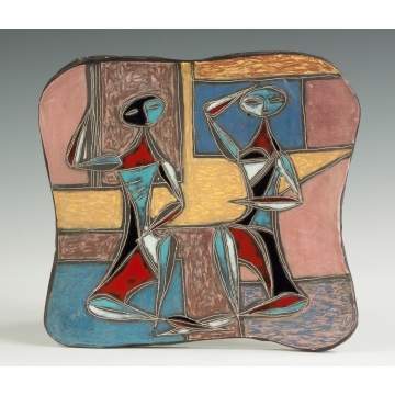 Marcello Fantoni (Italian, Born 1915) Ceramic Plaque for "Raymor" 