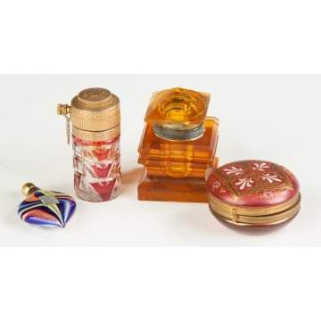 Atomizer, Pillbox, Inkwell & Perfume