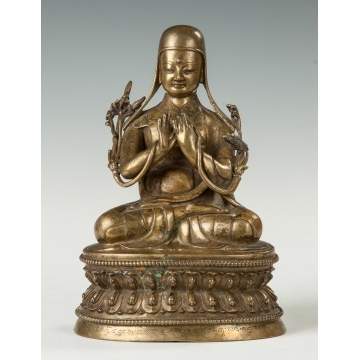 Gilt Bronze Figure of a Tibetan Sakya Lama