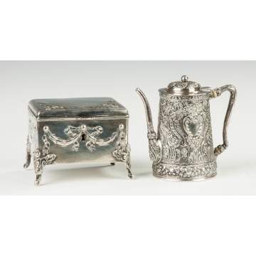 Silver Box & Tiffany Sterling Teapot