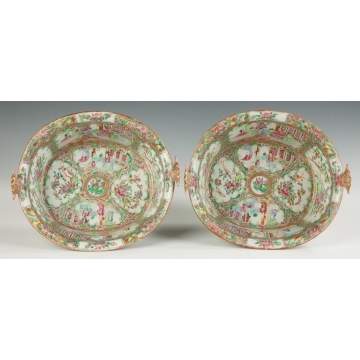 Pair of Chinese Export Famille Rose Serving Bowls
