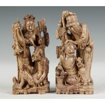 Carved Chinese Soapstone Immortals