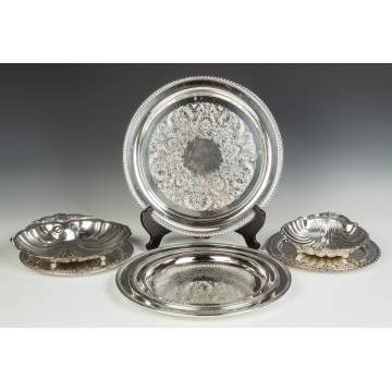 Group of Various Silver Plate Serving Trays