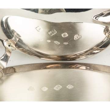 Pair of C.J. Vander Sterling Silver Sauce Boats and Undertrays