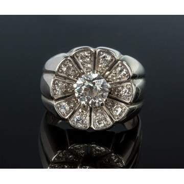 14K White Gold and Diamond Custom Made Ring