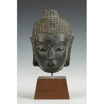 Early Chinese Carved Stone Head of Buddha