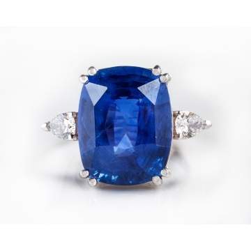 Sapphire & Diamond Ring in a Platinum Setting