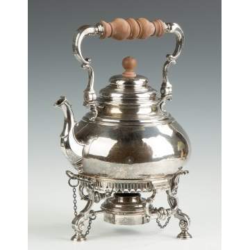 Richard Comyns, London, Georgian Style Sterling Silver Kettle on Stand