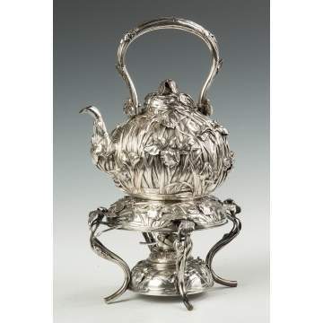 Japanese Export Silver Kettle on Stand