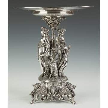 Fine and Monumental French Sterling Silver 1858 Agricultural Figural Presentation Piece