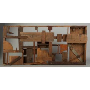 Hannelore Baron (German/American, 1926-1987) Assemblage of Geometric Wooden Shapes
