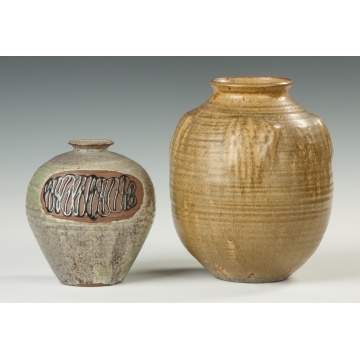 Two Herb Cohen (American, Born 1931) Art Pottery Vases