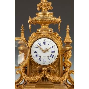 Fine Charpentier & Co. Gilt Bronze Mantle Clock
