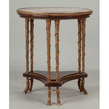 Fine French Gilt Bronze and Mahogany Marble Top Center Table