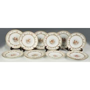 Set of 12 Fine and Rare Meissen Plates