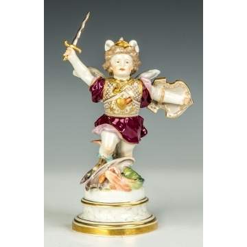 Meissen Figure of St. George Slaying the Dragon