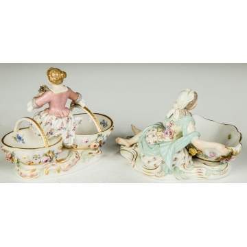 Two Meissen Sweet Meat Dishes