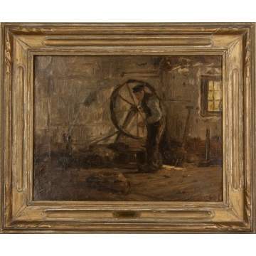 Adrianus Johannes Groenewegen (Dutch, 1874-1963)   Man with Spinning Wheel