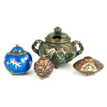 Group of Various Cloisonne Censors