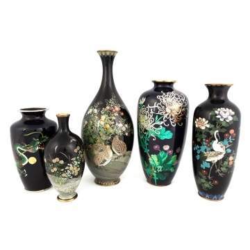 Group of Cloisonne Vases
