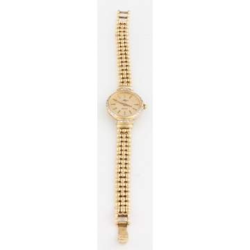Allegro Quartz 14 K Gold and Diamond Ladies Wrist   Watch