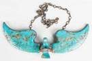 Vintage Navajo Silver and Turquoise Mechanical   Necklace