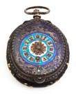 Swiss Pendant Watch with Enameled Case