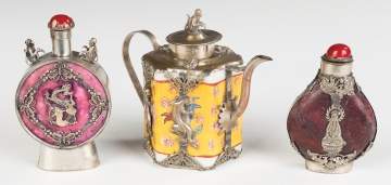 Chinese Scent Bottles and Teapot