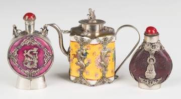 Chinese Scent Bottles and Teapot