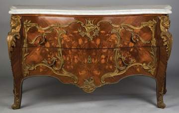 Louis XV Style Serpentine Marble Top Commode