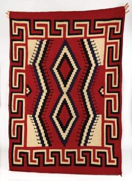 Navajo Weaving, Red, Black and Indigo Blue