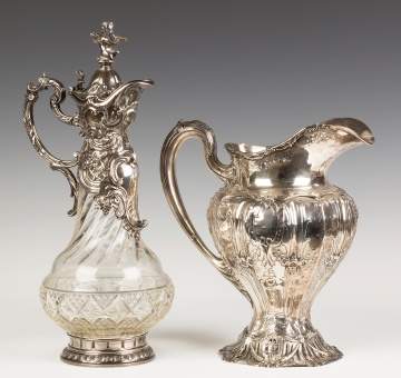 Crystal Ewer and Sterling Pitcher