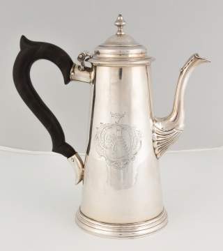 William Partis, English Sterling Silver Lighthouse Coffee Pot