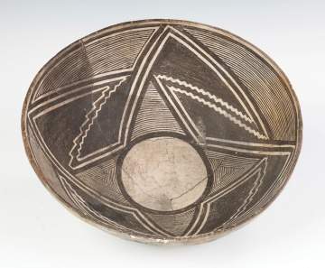 Early Mimbres Fine Line Geometric Bowl