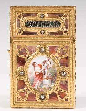 Fine Louis XV Gold, Diamond and Mother of Pearl Carnet de Bal