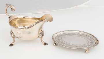 Sterling Silver Sauce Boat and Teapot Stand