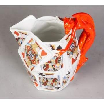 Royal Bayreuth Pitcher, Devil and Cards