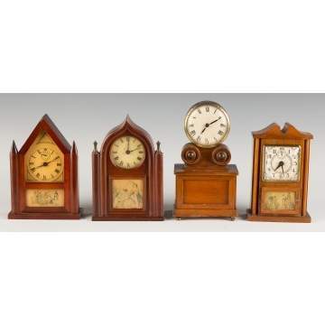Four Vintage Miniature Shelf Clocks