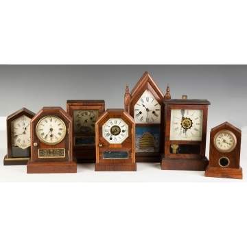 Group of Miniature Shelf Clocks