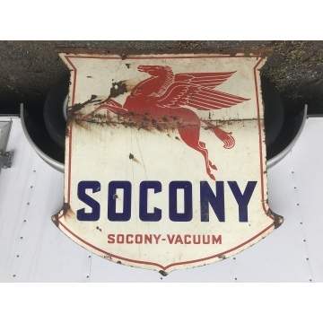 Socony Pegasus Porcelain Enamel Shield Sign
